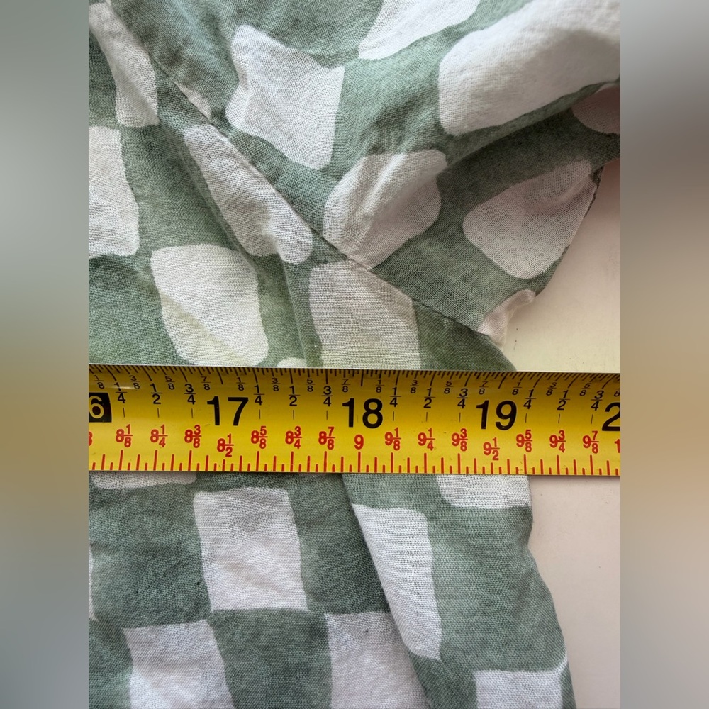 Arrows & Bow x Cleobella Sal Checkered Button Down Blouse in Green S - Picture 5 of 5